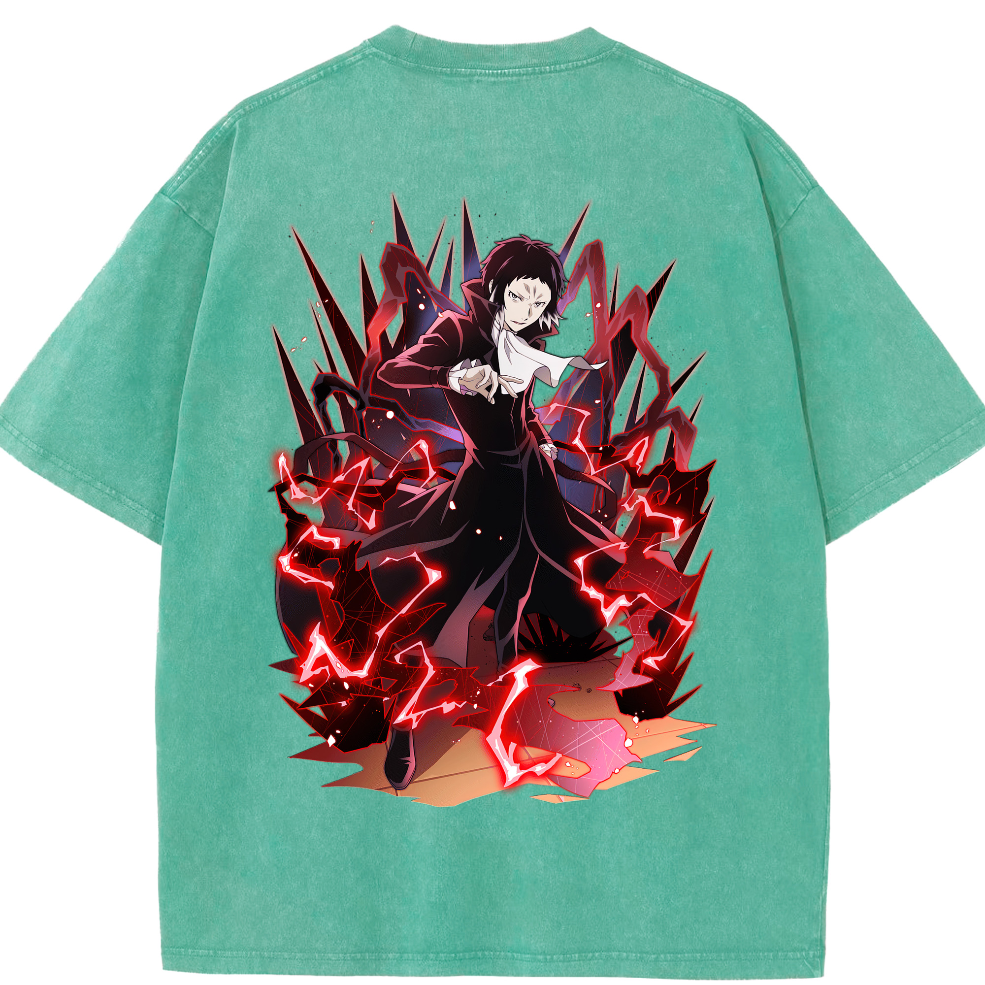 （画像用） 文豪ストレイドッグス Bungo Stray Dogs 綿100% ヴィンテージ風 半袖Tシャツ（背面プリント）